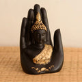 Handcrafted Palm Buddha Statue black and golden