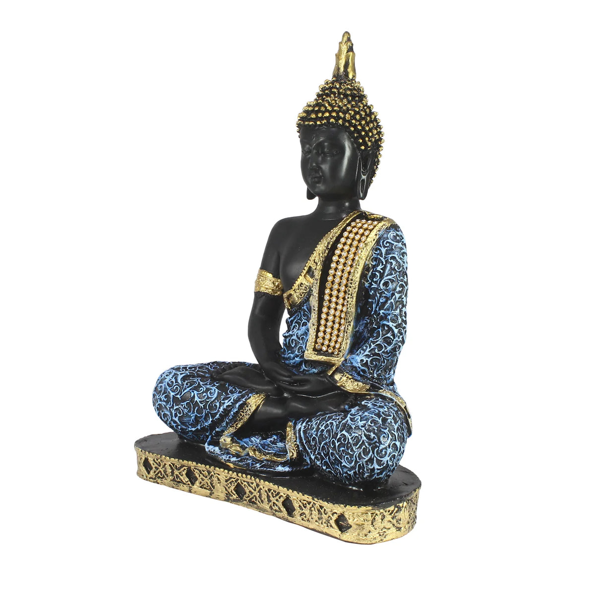 Blue Meditating Buddha Decorative Showpiece - 24 cm