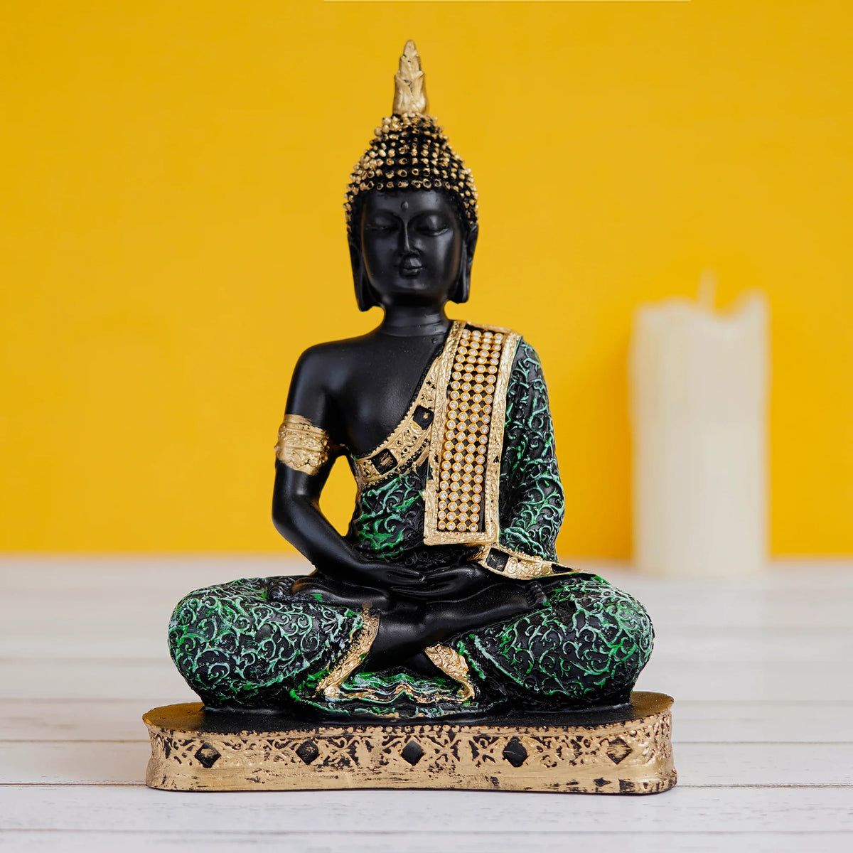 Blue Meditating Buddha Decorative Showpiece - 24 cm