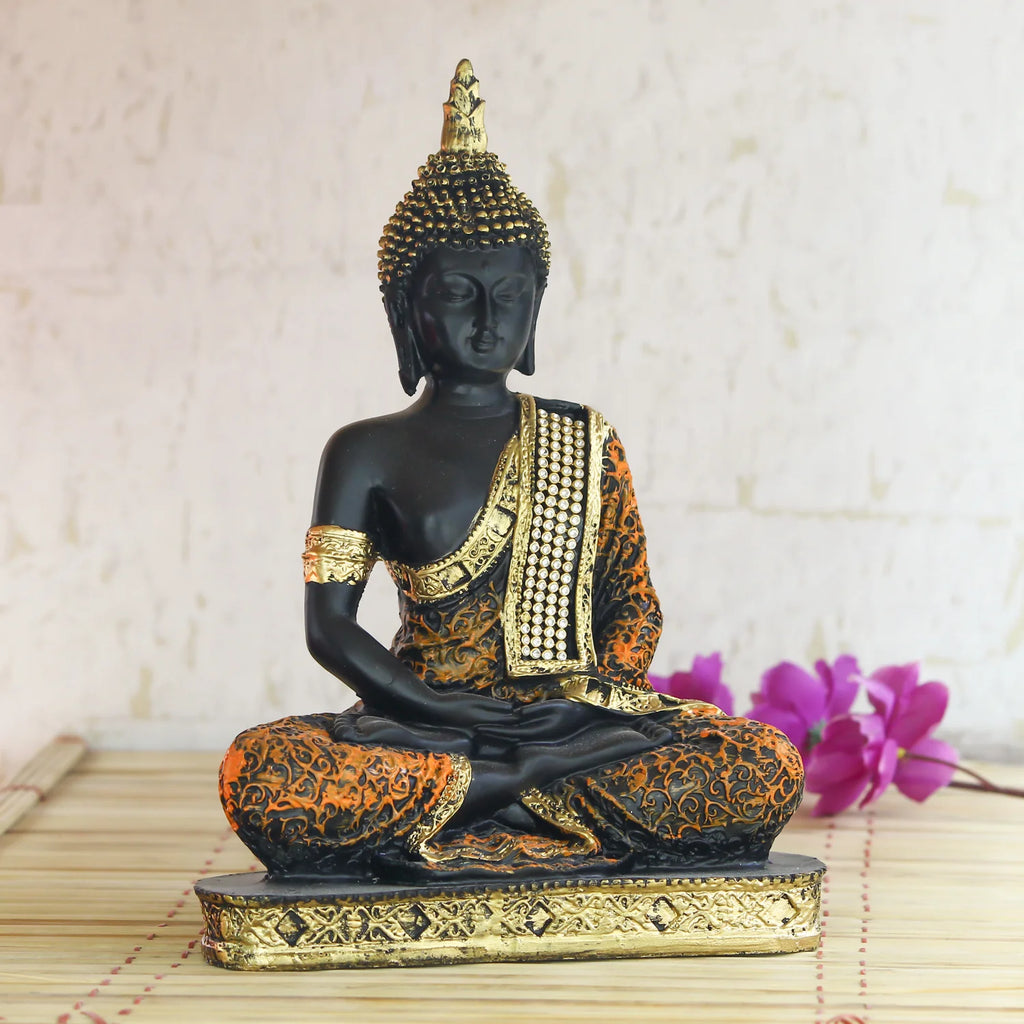 Blue Meditating Buddha Decorative Showpiece - 24 cm