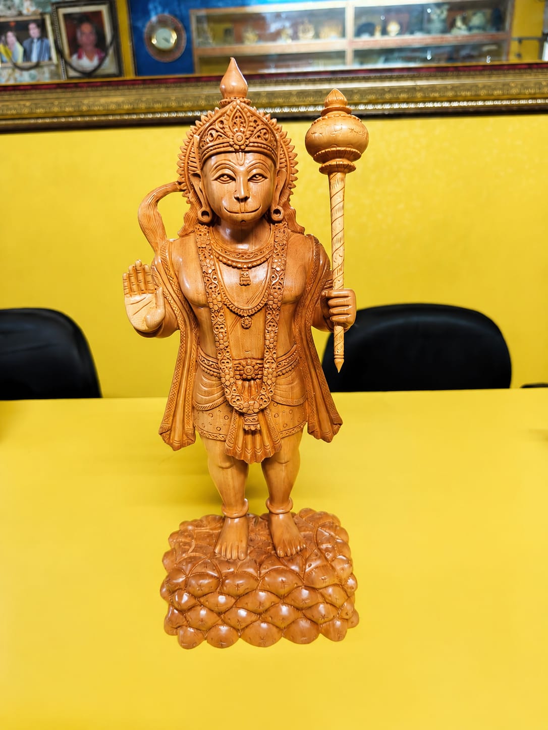WOODEN HANUMAN STATUE