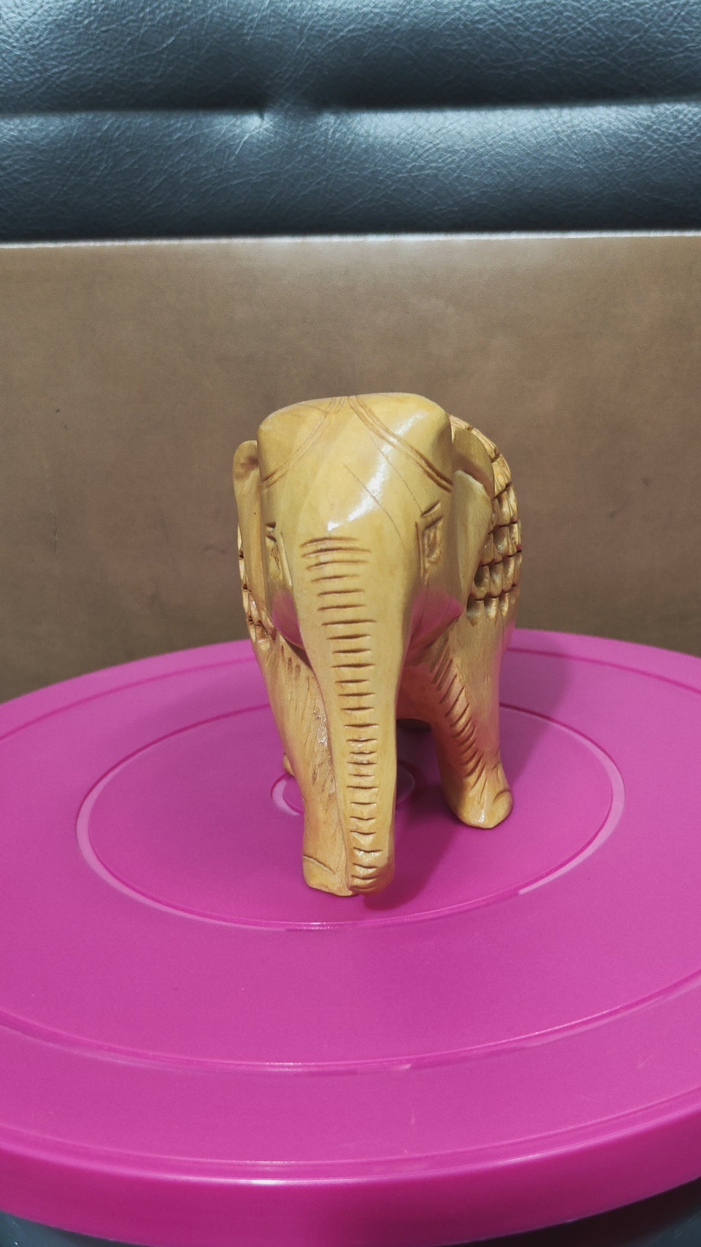 Wooden jali elephant trunk down 4 inch