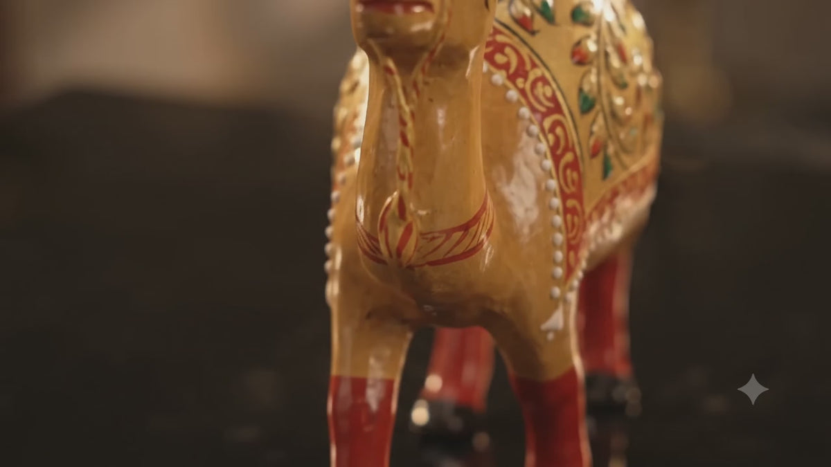 Wooden hand painted handcrafted beautiful camel