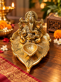 Ganesh ji with diya brass look
