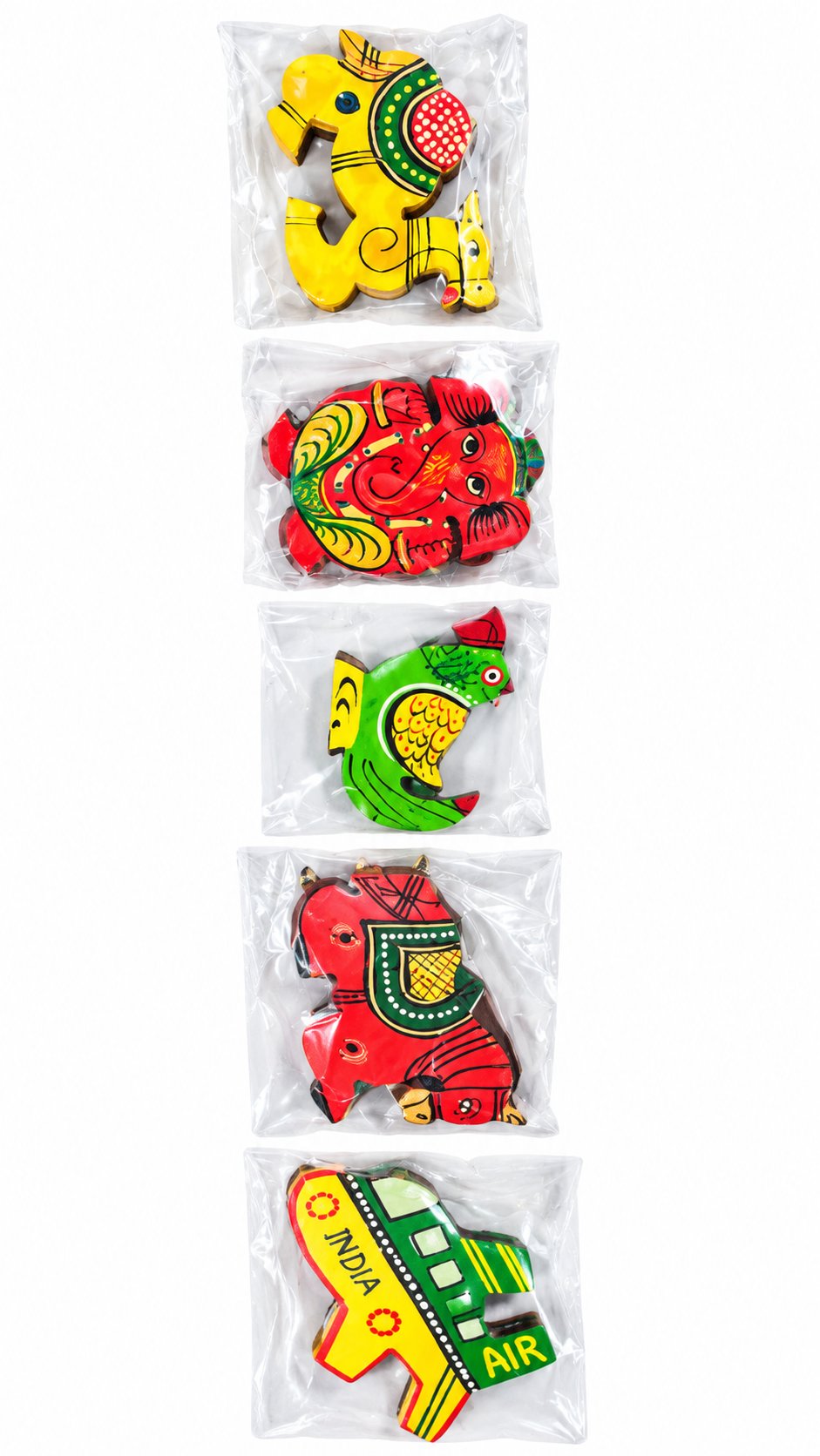 Mix wooden magnet set of 5
