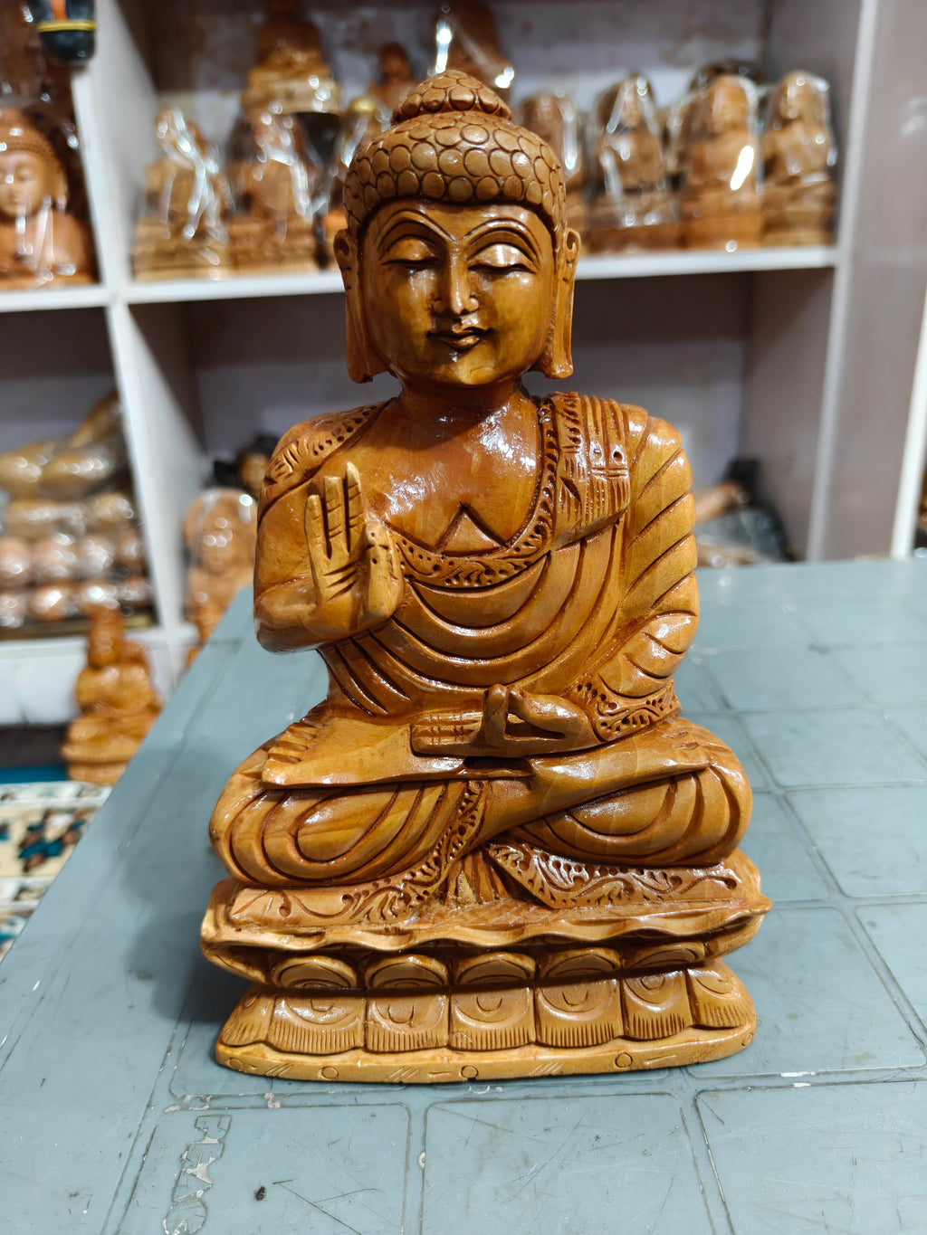 Handmade kadam wood  god Buddha