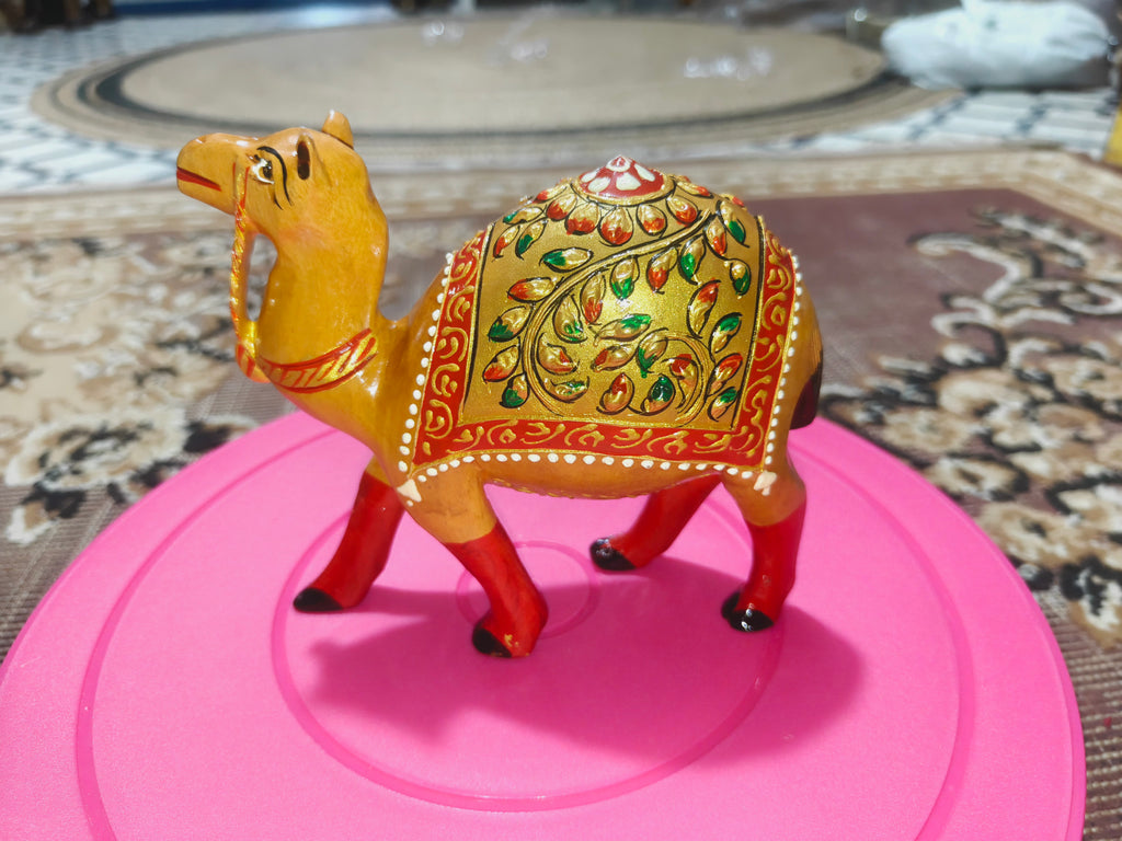 Wooden hand painted handcrafted beautiful camel