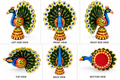 Wooden hand painted peacock