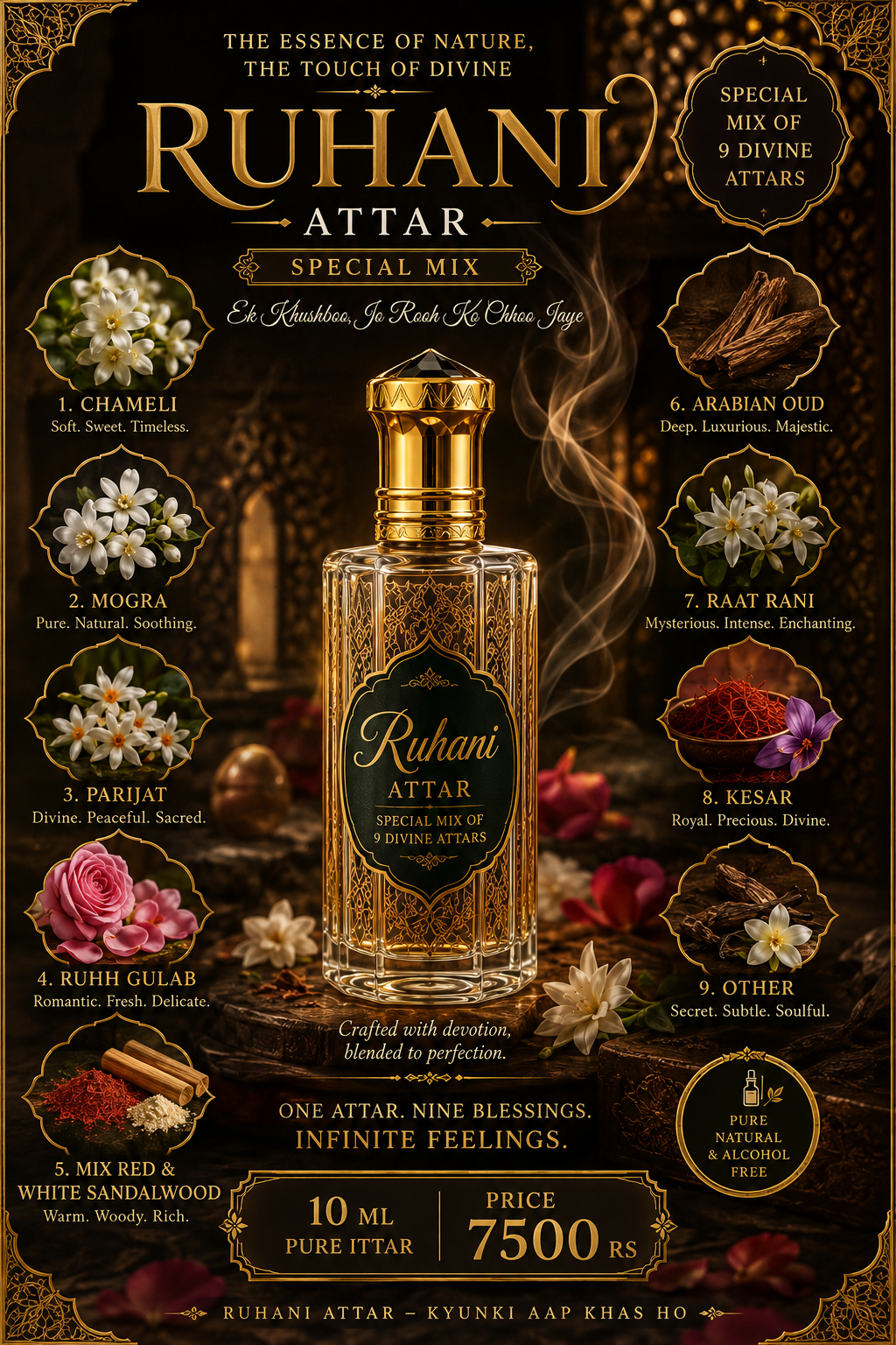 SPECIAL RUHANI MIX ATTAR 9 NOTES