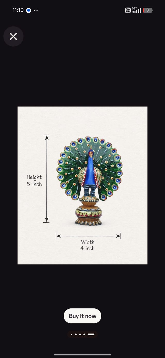 Wooden painting peacock