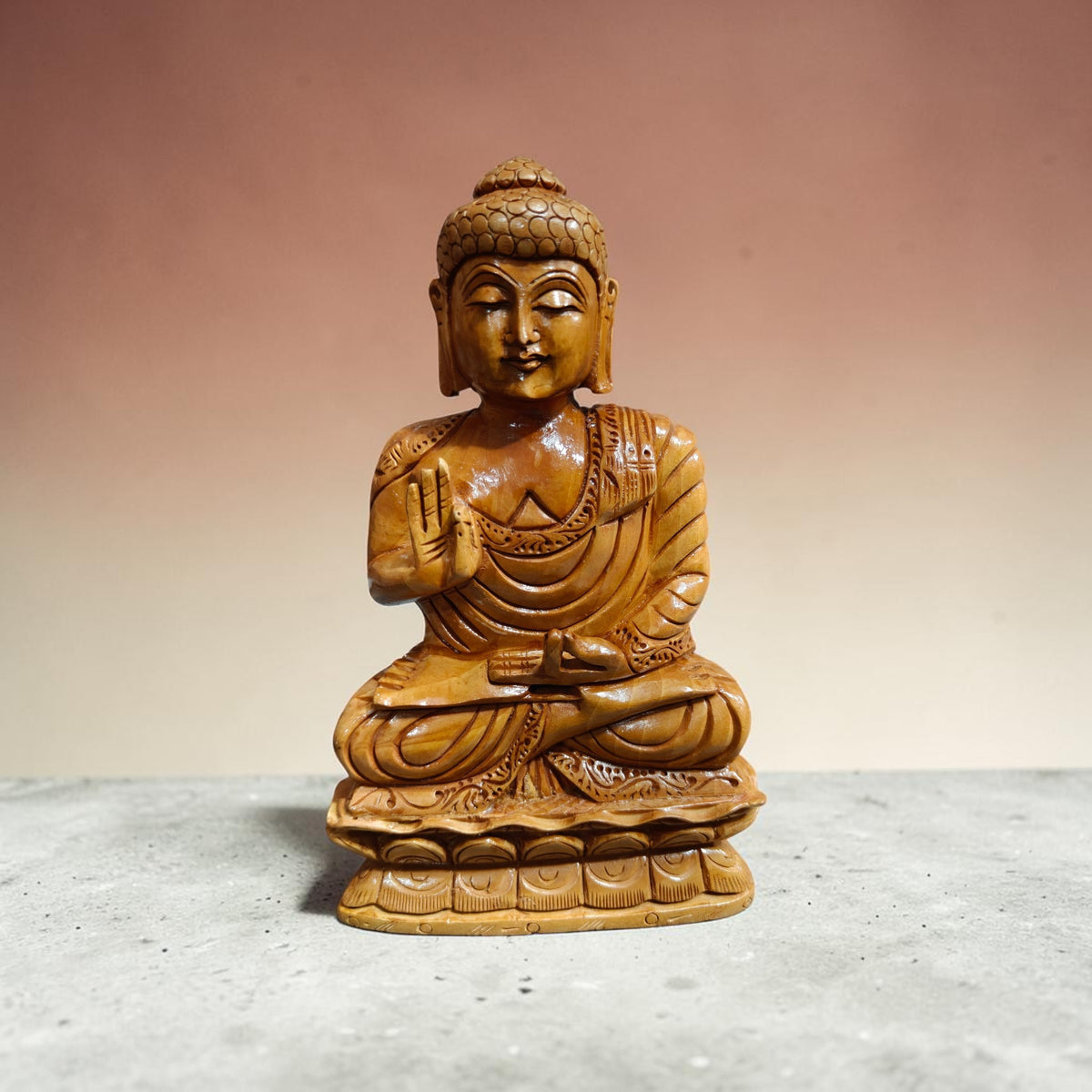 Handmade kadam wood  god Buddha