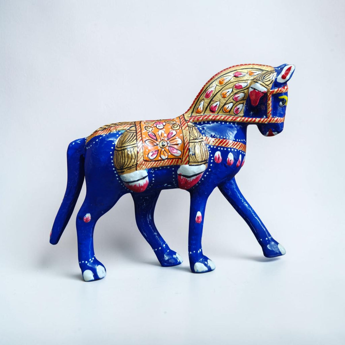 Metal meenakari horse