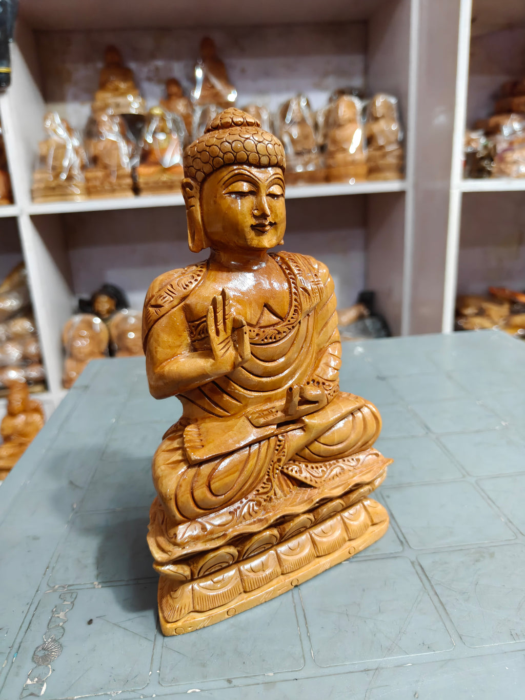 Handmade kadam wood  god Buddha